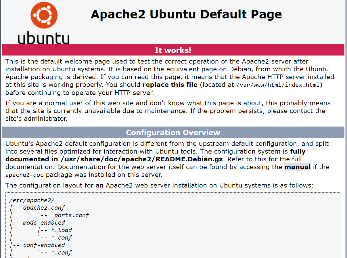Apache2 Default Page